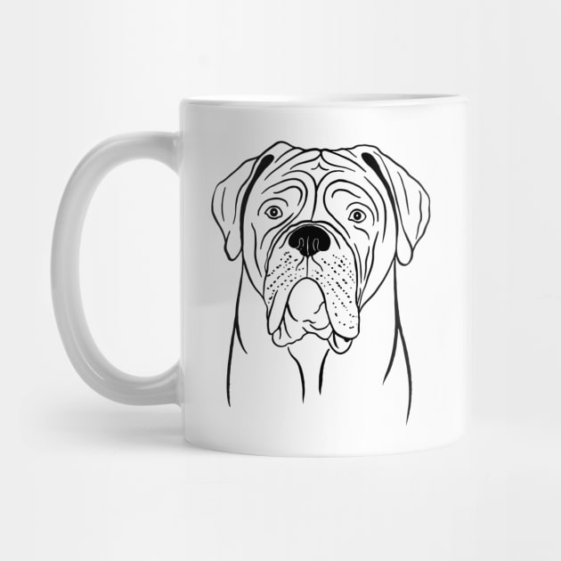 Dogue de Bordeaux (Black and White) by illucalliart